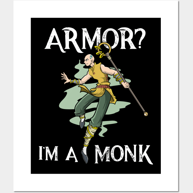 Monk Class RPG Roleplaying LARP Dungeon Gamer Boardgame Wall Art by TellingTales